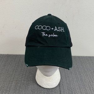 Coco + Ash The Salon Distressed Trucker Hat Womens OSFA Black White Strapback HG